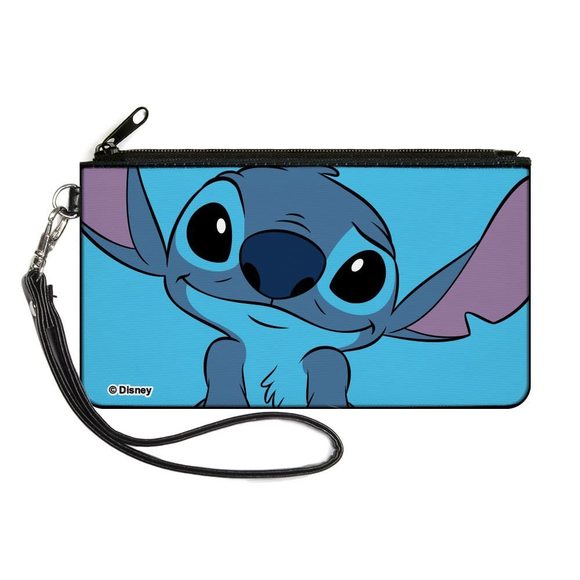 Disney Wallet, Zip Clutch, Lilo And Stitch Stitch Sweet Smiling Pose Close Up > - Picture 1 of 2